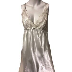A.G.E. Women’s Ivory Babydoll Nighty Teddy Lingerie Sz L